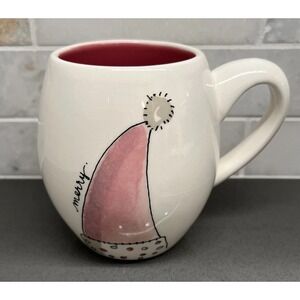 Santa Hat Magenta Lrg Mug Merry Artisan Collection Christmas Theme Holiday